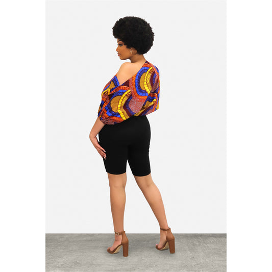 Teshie African Print Mini Blouse Dress