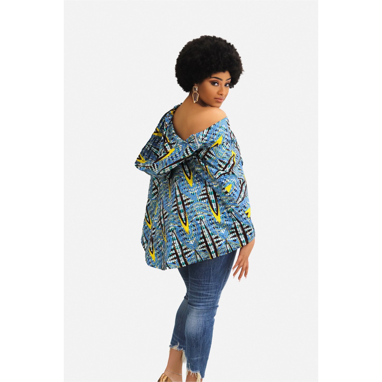 Honey Cape - Blue African Print