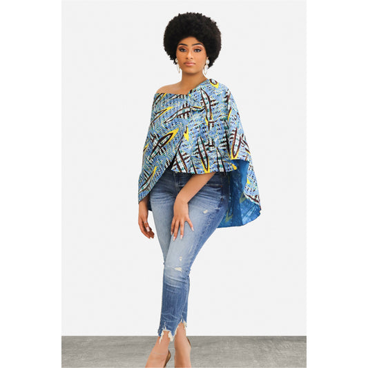 Honey Cape - Blue African Print