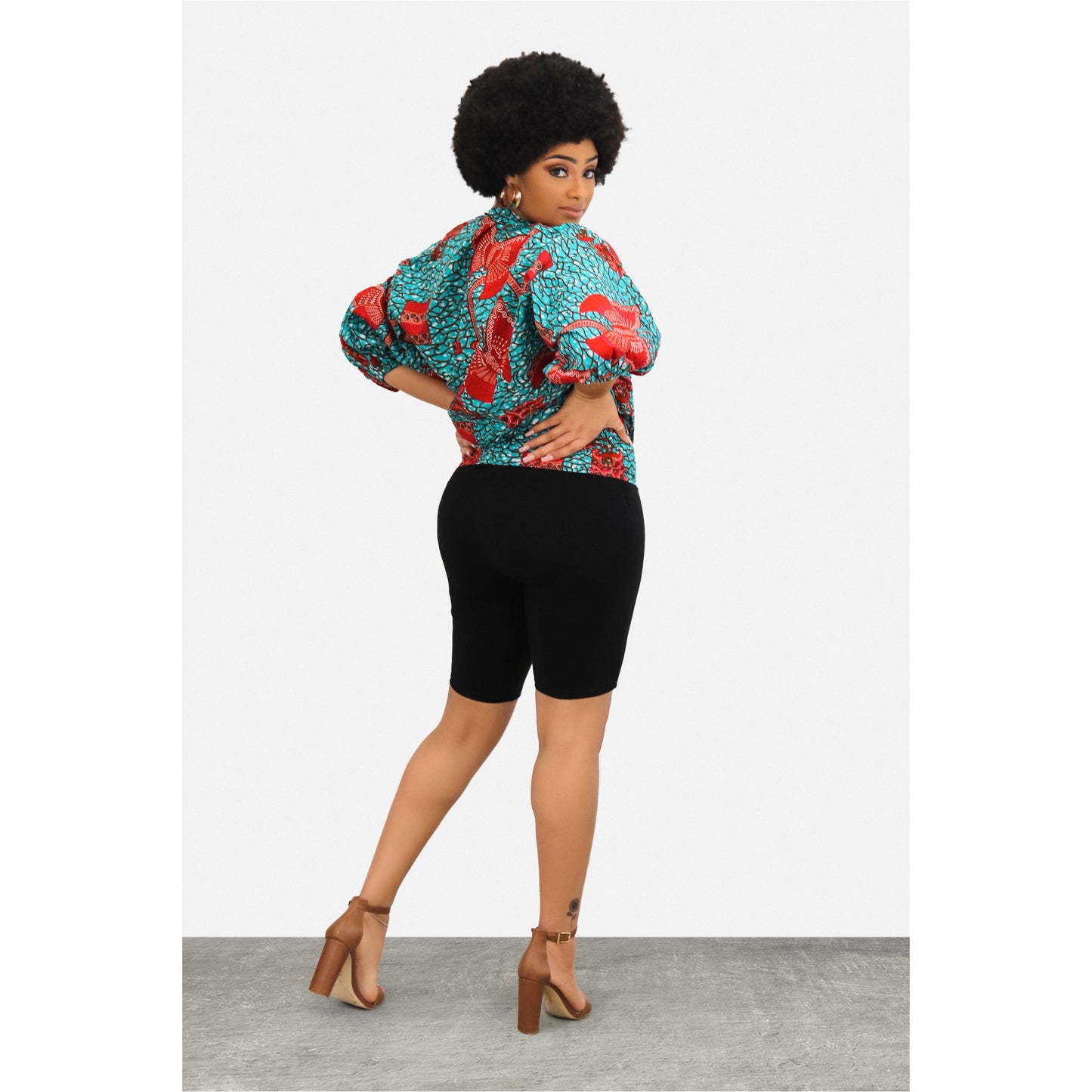 Nzema African Print Mini Blouse Dress