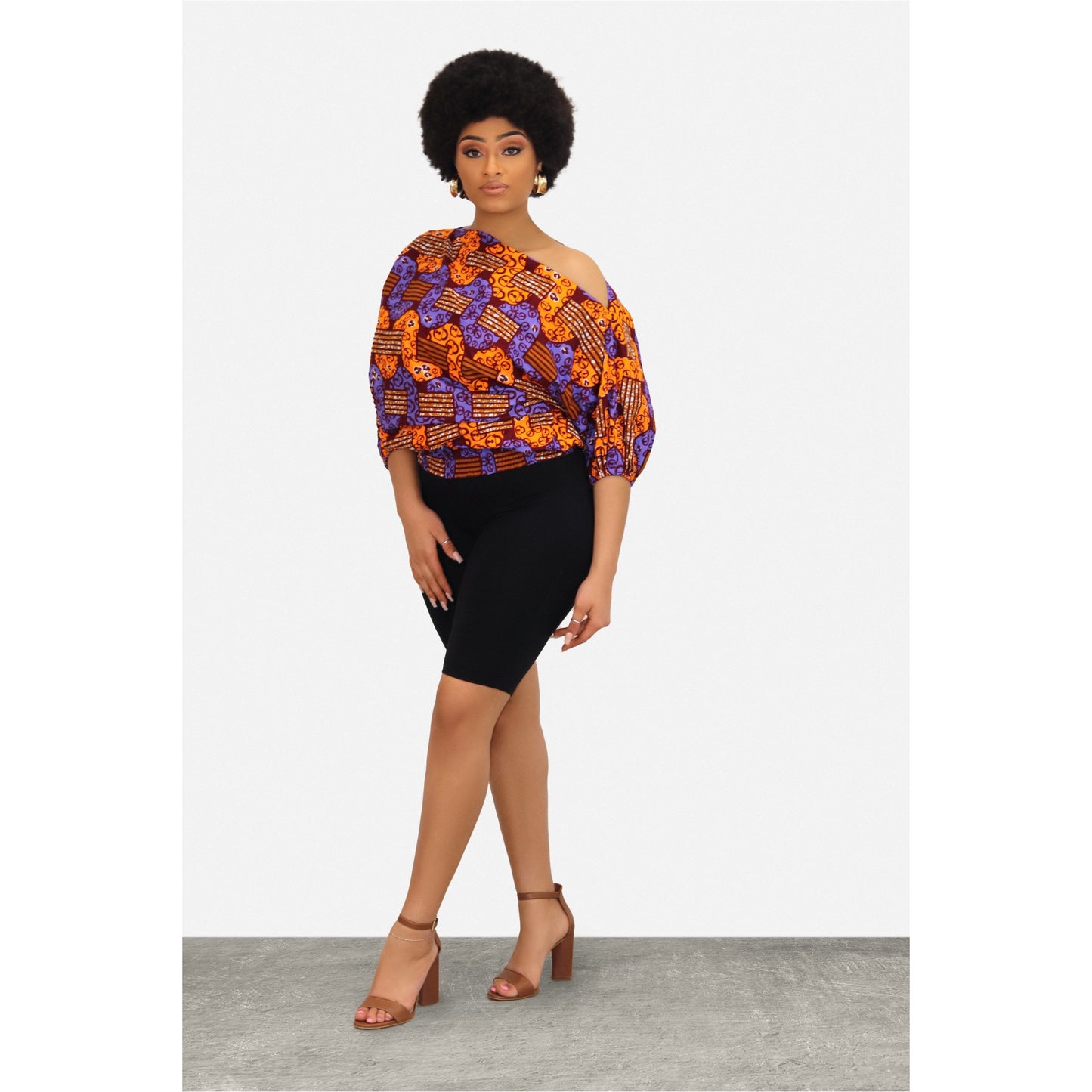 Afia African Print Mini Blouse Dress