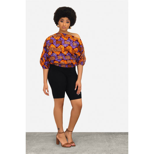 Afia African Print Mini Blouse Dress
