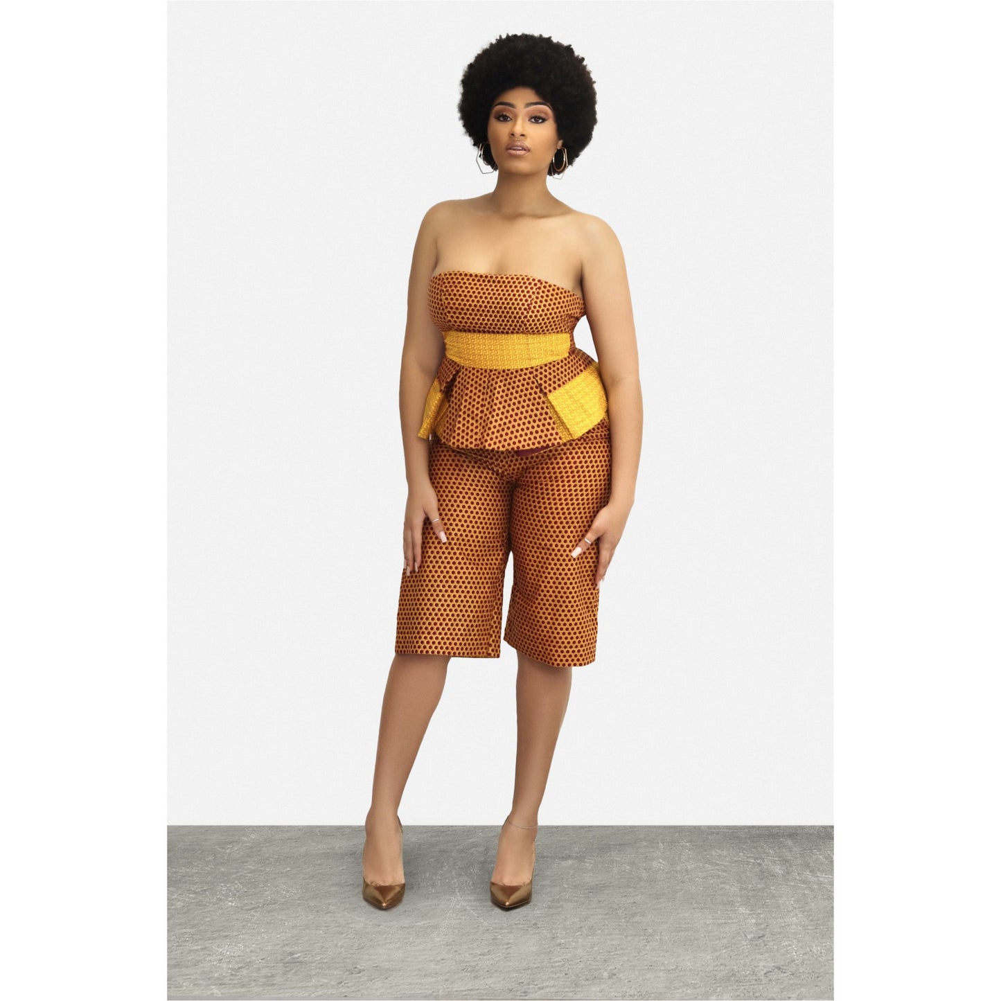 Dansoman African Print Bustier and Short Set