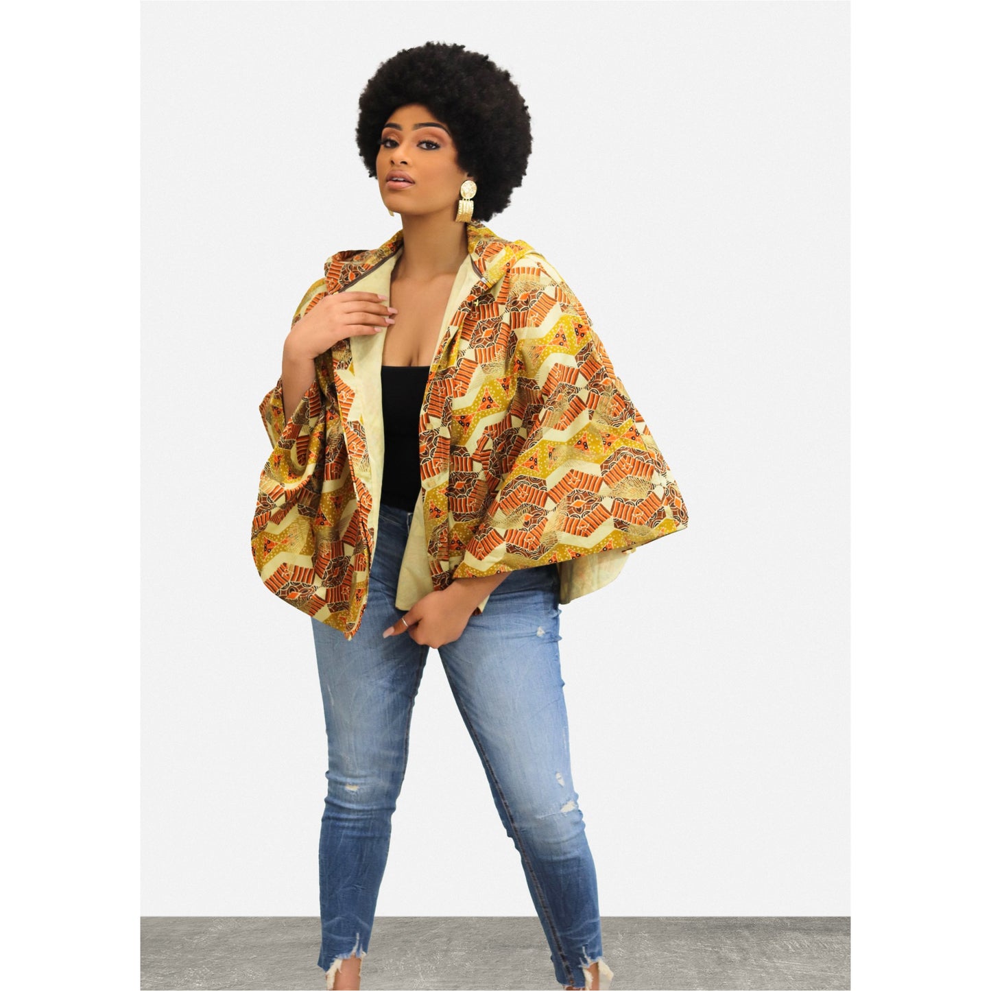 Honey Cape - Yellow African Print