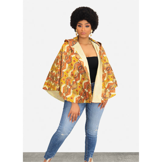 Honey Cape - Yellow African Print