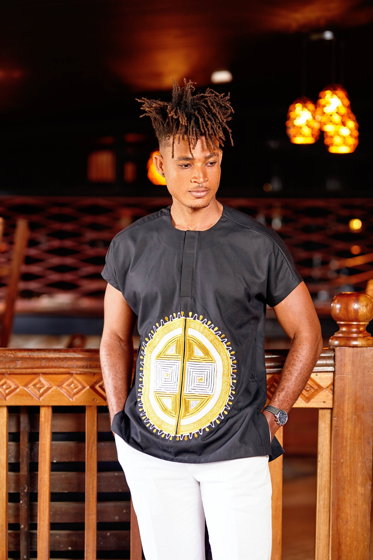Kwahu Embroidered Top Black