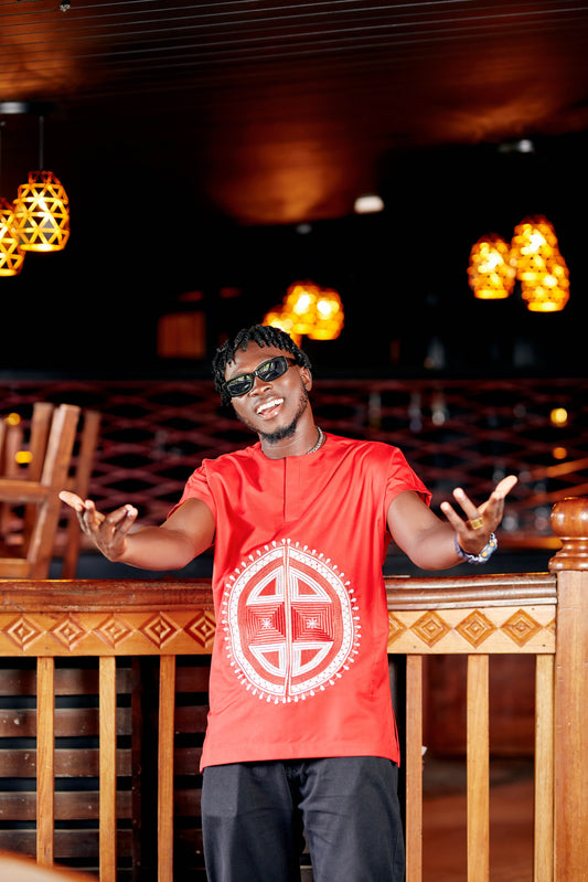 Kwahu Embroidered Top Red