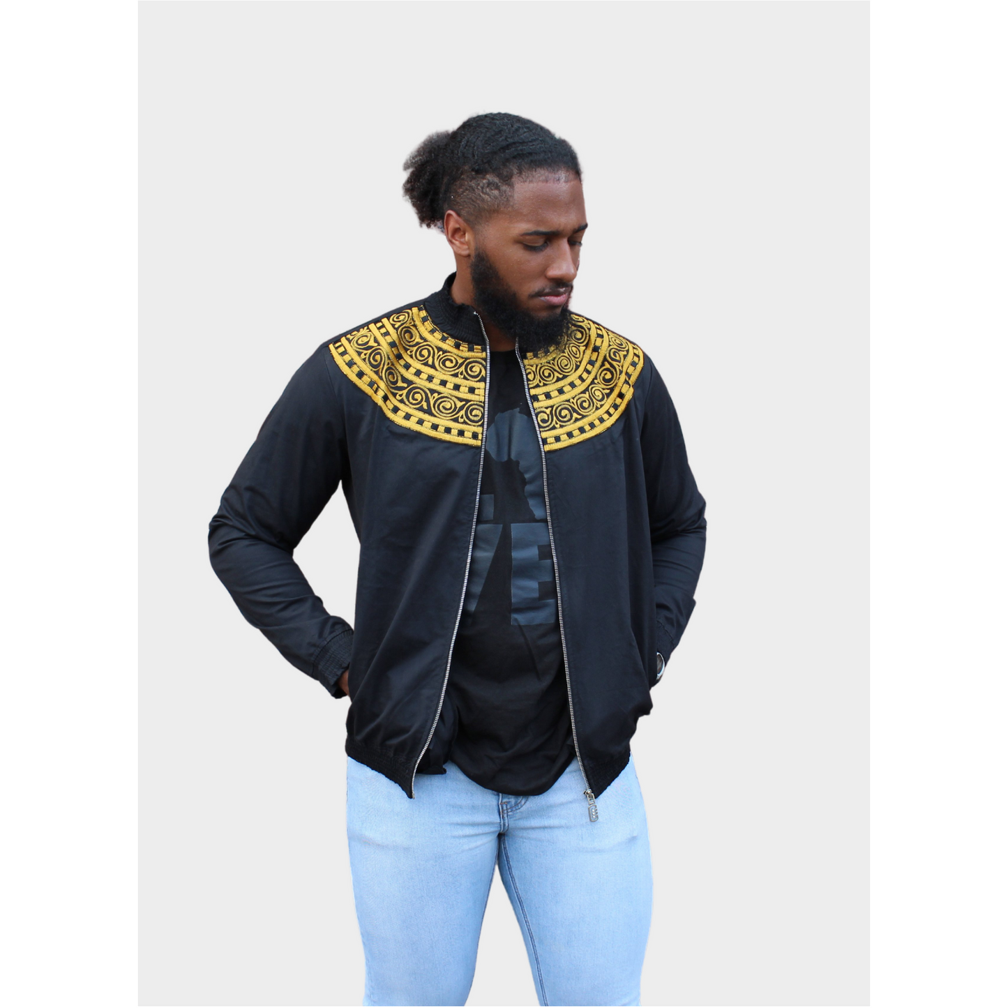 Ekow Black Bomber Jacket