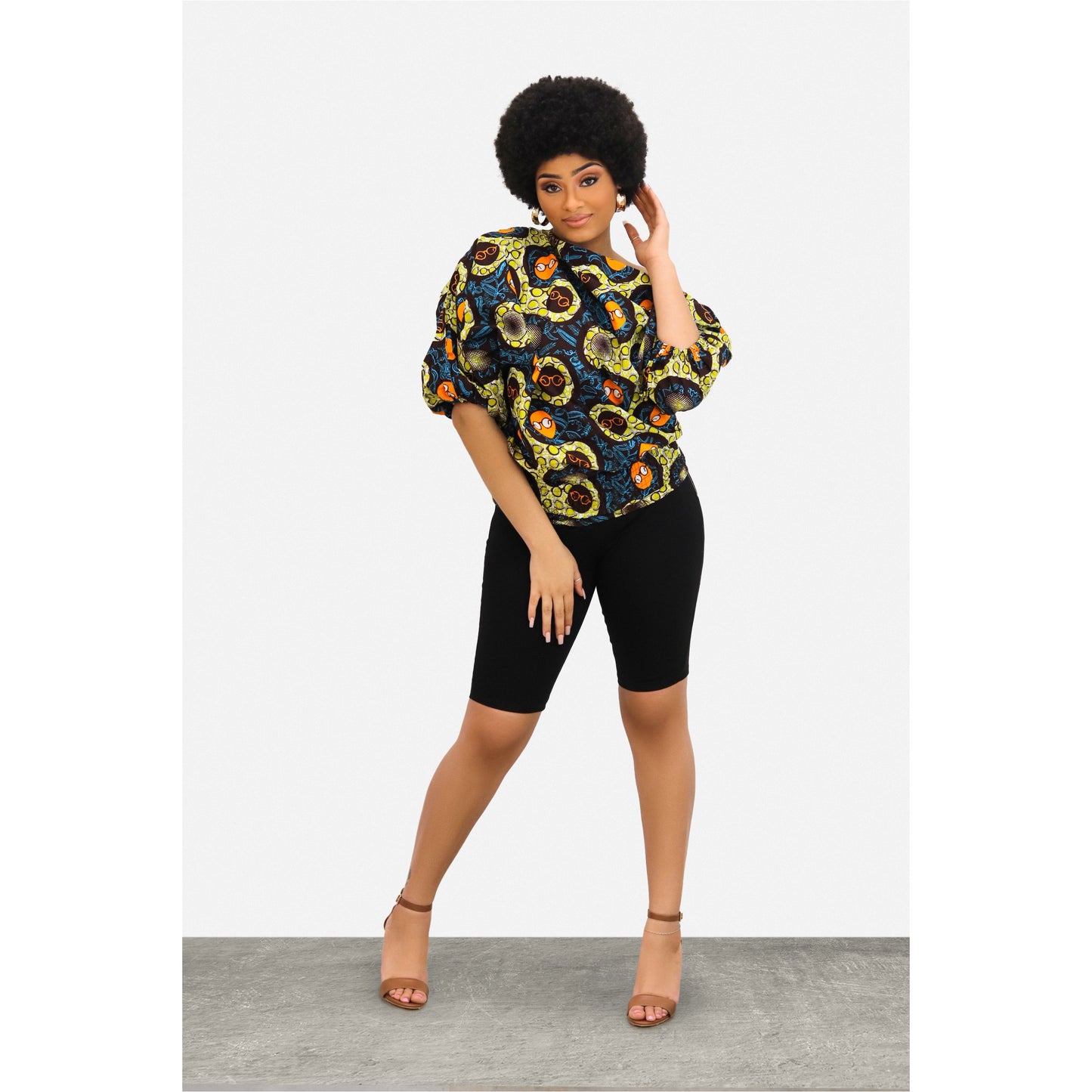 Dzorwulu African Print Mini Blouse Dress