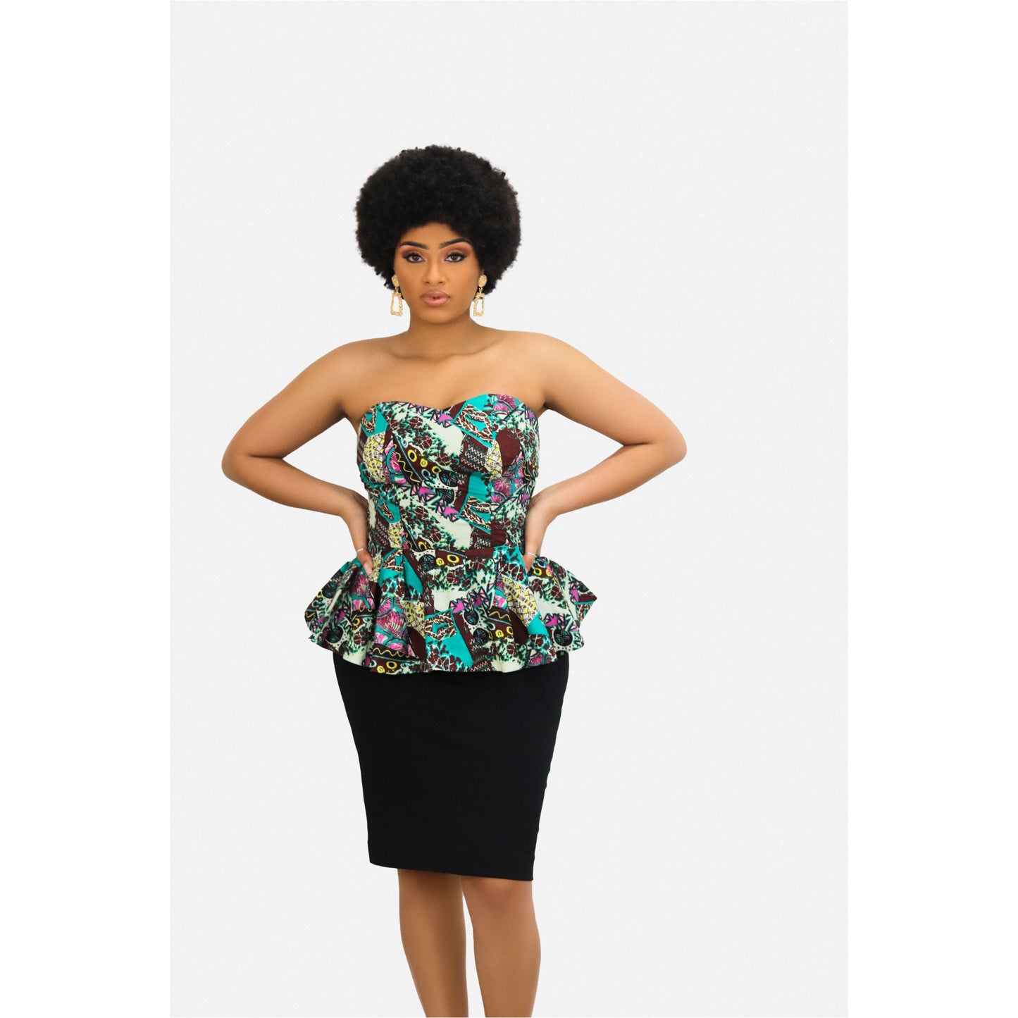 Ade African Print Bustier