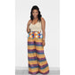 Royal Rainbow African Print Wide-Leg Pant