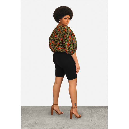 Ayela African Print Mini Blouse Dress