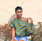 Manessim African Print Mini Blouse Dress